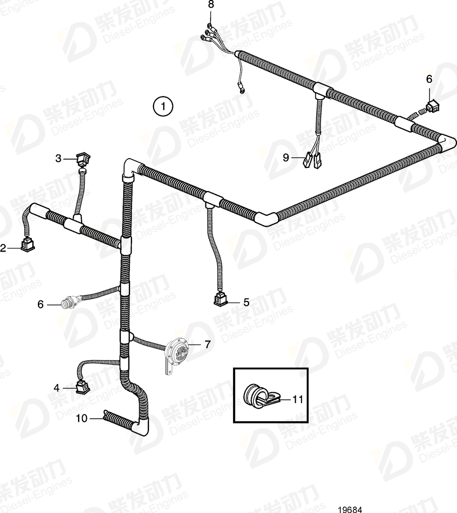 VOLVO Cable harness 21914534 Drawing
